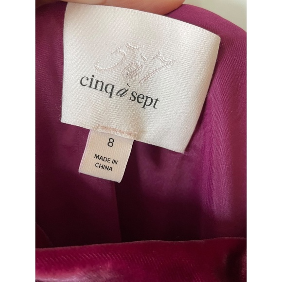 Cinq a Sept Velvet Ryder Dress Gooseberry 8 - Picture 7 of 9